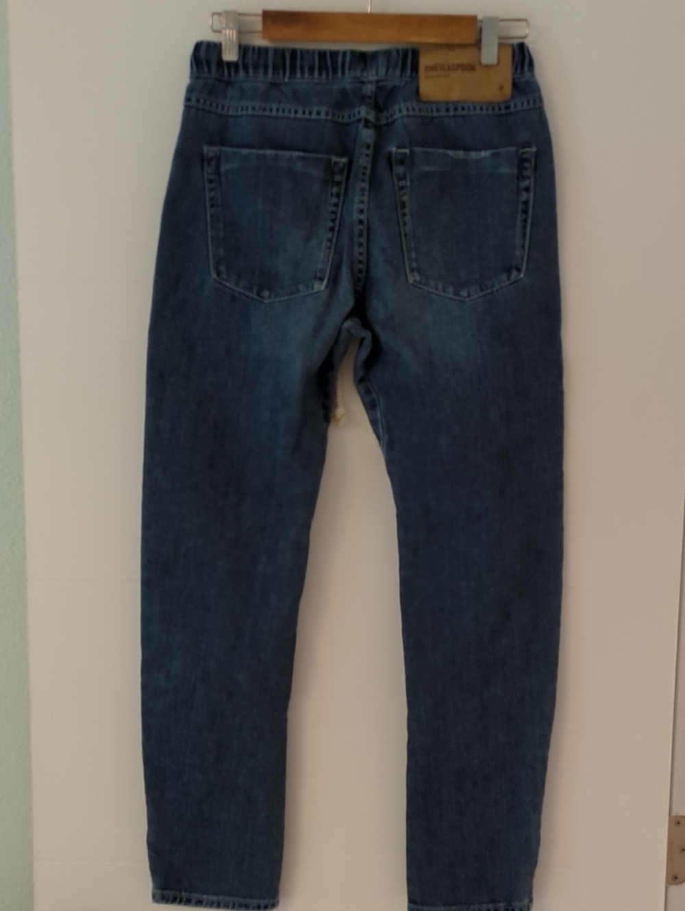 One Teaspoon Navy Blue Relaxed Denim Jogger with Drawstring Sz XS - Picture 3 of 7